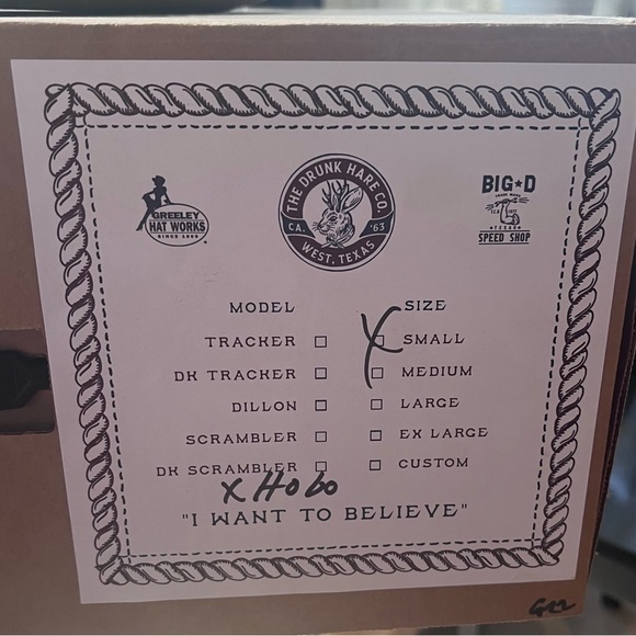 Greeley Hat Works and Drunk Hare Co.  A classic Western Fedora, - Picture 3 of 4